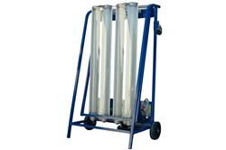 Explosion Proof LED Lights for Paint Booths on Aluminum Upright Cart with Wheels - 12" Lift