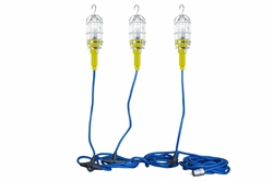30W Industrial Vapor Proof LED String Light - (3) Drop Lights - 10' 12/3 SOOW Cord w/ Cord Cap