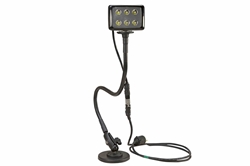 High Output LED Light Emitter on Double Ball Joint - 24" Magnetic Base Goose-Neck Arm - 120-240V 12-24V