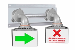 Explosion Proof Two-Color LED Light - ATEX/IECEx - Zone 1 - Green Arrow and Red X/Text Indicators
