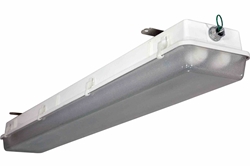 56W Hazardous Location Light Emergency Backup Fixture, Non-Metallic, 2 LED Lamps, Motion + Day/Night Sensor, Corrosion Resistant, Marine Application, C1D2/C2D2