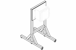 4' Portable Explosion Proof Enclosure Stand for EPL-AEB-12.12.8 Series - Two Legs, Foot Pads - Aluminum