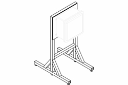 4' Portable Explosion Proof Enclosure Stand for EPL-AEB-16.16.8 Series - Two Legs, Foot Pads - Aluminum