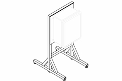4.5' Portable Explosion Proof Enclosure Stand for EPL-AEB-18.24.10 Series - Two Legs, Foot Pads - Aluminum