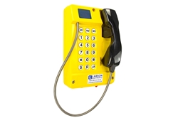 Weatherproof Phone w/ Dial Pad - 18 Buttons,  Analog - Steel Cord - Yellow/IP65