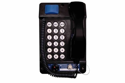 Explosion Proof Phone w/ Dial Pad - 18 Buttons,  Analog - Stainless Steel Cord - Black/ATEX Rated