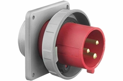IEC 60309 Waterproof Inlet, 20 Amps 2P+E, 480V 1PH 2P3W, Pin & Sleeve, IP67