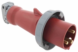 IEC 60309 Waterproof Plug, 20 Amps 2P+E, 480V 1PH 2P3W, Pin & Sleeve, IP67
