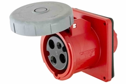 IEC 60309 Waterproof Receptacle, 20 Amps 2P+E, 480V 1PH 2P3W, Pin & Sleeve, IP67