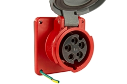 IEC 60309 Waterproof Receptacle, 20 Amps 3P+N+E, 480/277V 3PH 4P5W, Pin & Sleeve, IP67