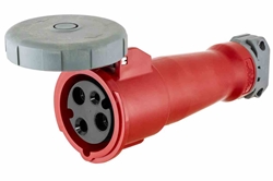 IEC 60309 Waterproof Connector, 30 Amps 2P+E, 480V 1PH 2P3W, Pin & Sleeve, IP67
