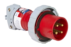 IEC 60309 Waterproof Plug, 30 Amps 3P+E, 480V 3PH 3P4W, Pin & Sleeve, IP67