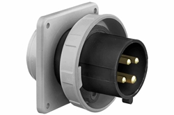 IEC 60309 Waterproof Inlet, 100 Amps 3P+E, 600V 3PH 3P4W, Pin & Sleeve, IP67