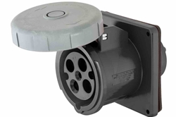 IEC 60309 Waterproof Receptacle, 100 Amps 3P+E, 600V 3PH 3P4W, Pin & Sleeve, IP67