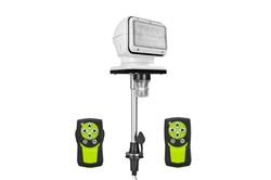 LED Diffused Flood Light - 12-24V DC, 5000 Lumens - (2) Wireless Remotes - Stanchion Mount - White Housing - Anchor Light