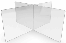 PETG Table Divider - NO Tools Required for Assembly - 23.5" x 47.5" Dimensions - 1/4" Thick Clear PETG Construction