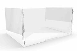 U-Shape Divider - NO Tools Required for Assembly - 23.5" x 36" Dimensions - 1/4" Thick Clear PETG Construction - Sneeze Guard