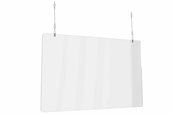 Hanging Divider - NO Tools Required for Assembly - 42" x 30" Dimensions - 1/4" Thick Clear PETG Construction - Sneeze Guard