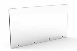 Permanent Mount Divider - NO Tools Required for Assembly - 24" x 18" Dimensions - 1/4" Thick Clear PETG Construction - Velcro Mount - Sneeze Guard
