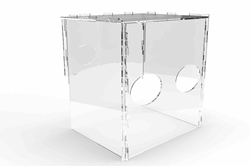 PETG Aerosol Blocking Shield for Hospitals - NO Tools Required for Assembly - 19" x 19" x 15" - 1/4" Thick Clear PETG Construction - Sneeze Guard