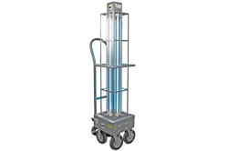 Industrial Portable UV Sanitation Cart - Kills 99% of Viruses - 3500 sq. ft. Area - 304 Stainless Steel - (4) 8" Run Flat Tires - 50' Cord
