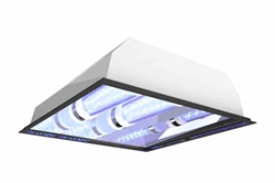 80W 2X2 Recessed Troffer Mount UV Sanitation Fixture - 120/277V AC - (2) Far-UVC Excimer Lamps - Kills 99% of Viruses