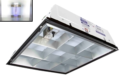 40W 2X2 Recessed Troffer Mount UV Sanitation Fixture - 120/277V AC - (1) Far-UVC Excimer Lamp - Kill 99% of Viruses - Motion Sensor
