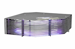 Indirect UV Air Disinfection Fixture - Far UV-C - Destroys Airborne Bacteria & Viruses - 120V - 40 uW/cm2 UV Intensity - Corner Mount - 10' 16/3 SOOW Cord w/ Cord Cap