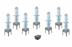 
UV Sanitation Robot Kit - Kills 99% of Viruses - (1) Robot Base, (7) 304 SS, Battery-powered UVC Carts - Charge Stations