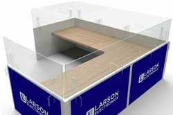 Dual Cubicle Divider - NO Tools Required - (2) 60" x 48" x 24" Sections - 1/4" Thick Clear PETG Construction - Sneeze Guard
