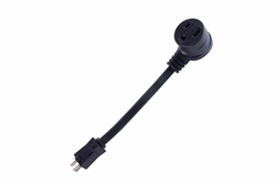 1' Foot Adaptor Cable - 10-50C Molded Connector to  5-15P - 1' 10/3 SOOW Cable
