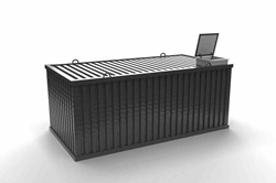 20' Bug Out Container for Bunker - Sand Blasted Steel - 50A Panel, LED Lights, 120V Outlets - Waterproof/Corrosion Resistant