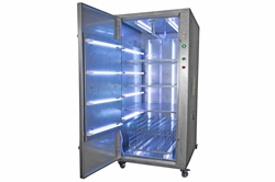 UV Hazardous Location Disinfection Equipment Cabinet - 70" Height - 120V - (20) UVC Lamps, Timer - Removable Racks - Type Z Purge System for C1D2 Use