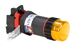 12mA Explosion Proof LED Pilot Light - Class I, II, III - 120V AC/DC, Short Barrel - Amber - TB - N4X