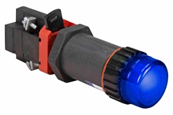 12mA Explosion Proof LED Pilot Light - Class I, II, III - 120V AC/DC, Short Barrel - Blue - TB - N4X