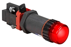12mA Explosion Proof LED Pilot Light - Class I, II, III - 120V AC/DC, Extended Barrel - Red - TB - N4X