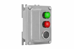 10A Explosion Proof Push Control Station - Class I, II, III - (2) Momentary PBs, (1) 2-Pos Switch - Labels