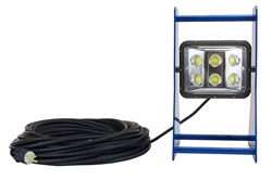 60 Watt Portable LED Work Area Light - Waterproof - Aluminum Frame - Adjustable Light Head - 120-277