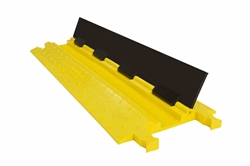 1-Channel Cable Protector Ramp - Accommodates 0.75"OD and Smaller Cables - Polyurethane Construction - Supports up to 16,000 lb Per Axle