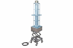 Industrial Portable UV Sanitation System on Scissor Lift Stand - Kills 99% of Viruses - 3500 sq. ft. Area - 304 Stainless Steel - 50' Cord