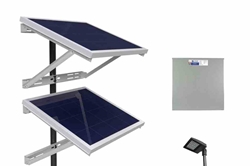 150W Solar LED Street Light - 18,000 lms, Day/Night Sensor - (2) 300W Panels, Inverter - Pole Mount
