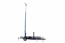 *RENT* 3 Stage Light Mast on 8' Single Axle Trailer w/ Wheels - Extends up to 12' - 400 lb Capacity