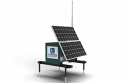 16' Solar Equipment Tower -  (2) 300W Panels, Batteries, Battery Charger, CC - Lockable Job Box
