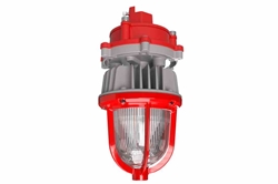 15W Explosion Proof Colored LED Light, C1D1, 120-277V, 2,250 lms, Pendant Mount, Mason Jar / Jelly Jar, Red Housing