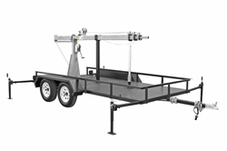 4-Stage Light Mast on 14' Tandem Axle Trailer with Wheels - Antenna Mount Pole - Extends up to 40 Feet - Mount Antennas