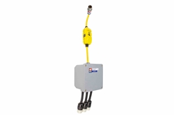 20'' 12/3 SOOW Linecord with 3 GFCI Protected Outlets - 20 Amp Max Rated - 2P3W Explosion Proof Pin & SleevePlug