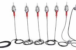 Explosion Proof LED String Light - Class I, II, III - (6) Lamps - Daisy Chain End-2-End Connection - 60ft Stringer