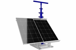 20' Portable Solar Tower - (2) 300W Panels, Enclosure - Manual Crank Mast/Skid Mount