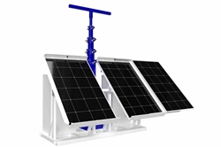 20' Portable Solar Tower - (3) 300W Panels, (6) LiFePO4 Batteries, 120V BC, Enclosure - Manual Crank Mast/Skid Mount