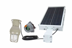 Solar Explosion Proof LED Light - C1D1 - 30' 12/2 SOOW Cord - EXP Wireless Remote, 12hr Runtime